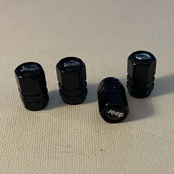 Jeep Valve Stem Caps in Black set of 4 NWT - Picture 3 of 5